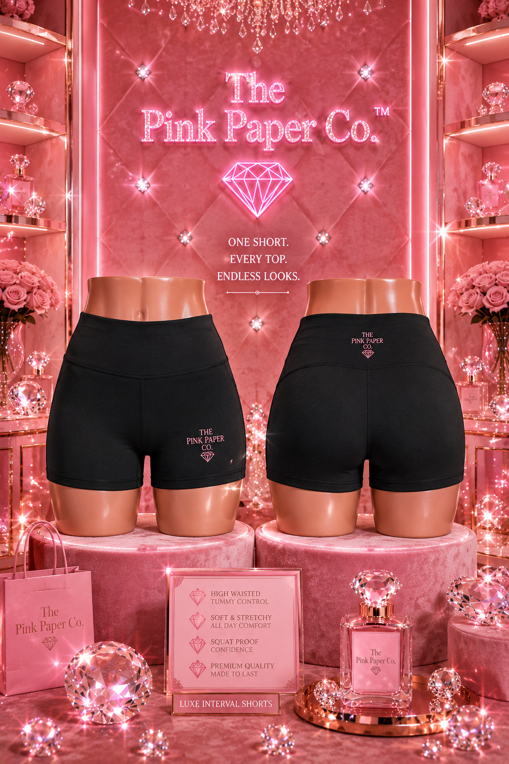 The Pink Paper Co. Fitted Shorts